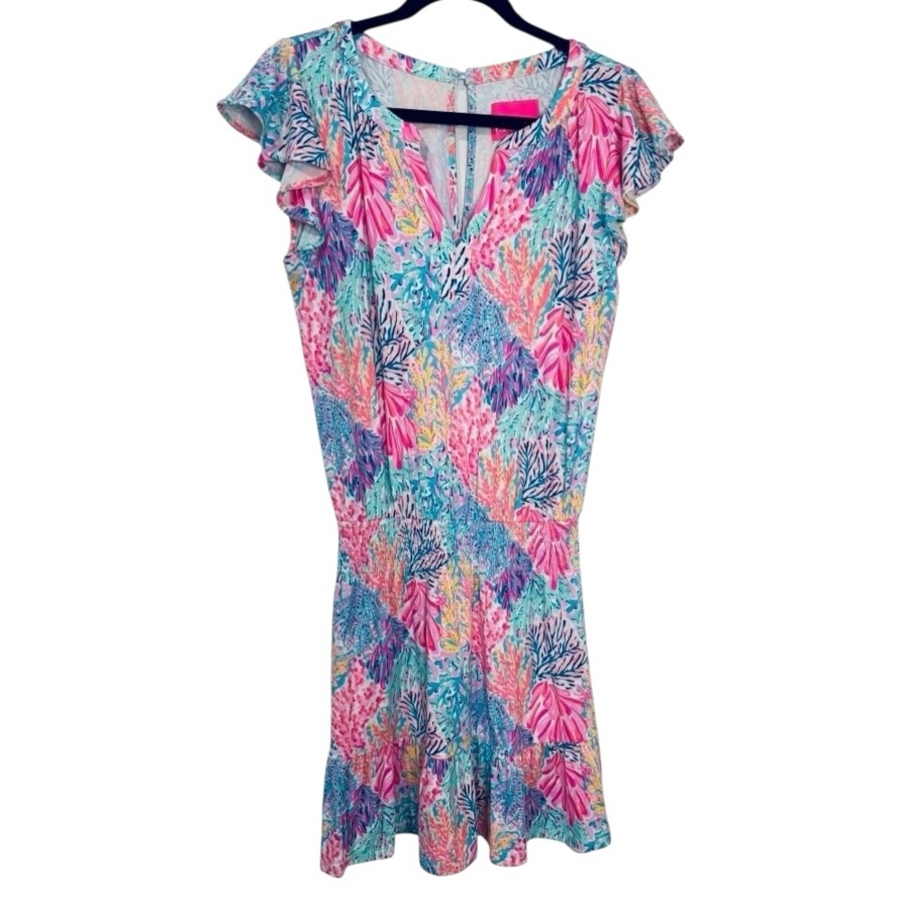 Lilly Pulitzer Ravi Romper S Splashdance Flutter Sleeve NWT $168 Resort Wear - Picture 3 of 6